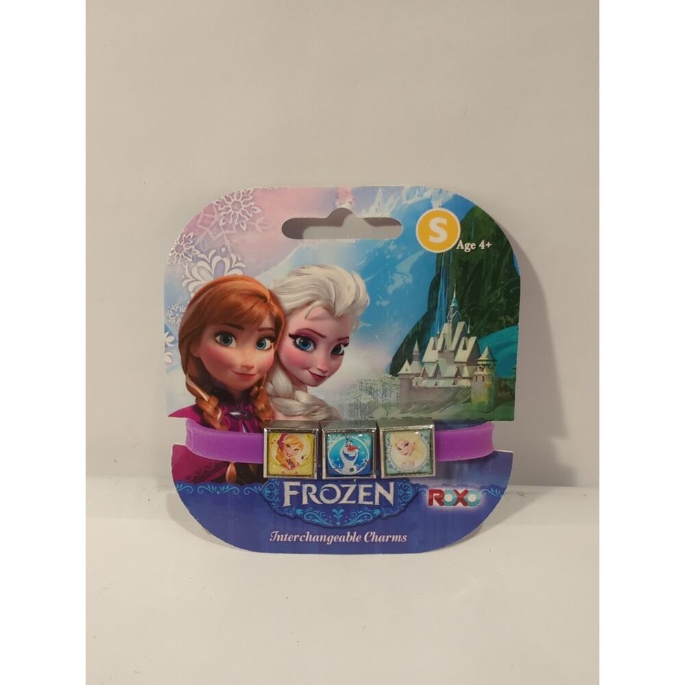 Disney Frozen Roxo Bracelet - Anna Olaf Elsa - 3 Charms - One Band - Size Small